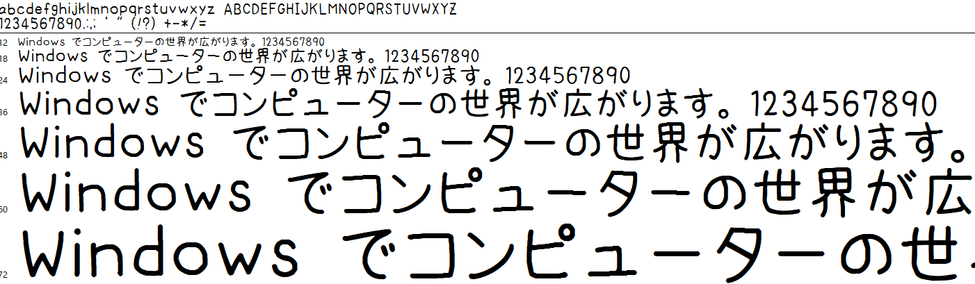 ほにゃ字
フォント例