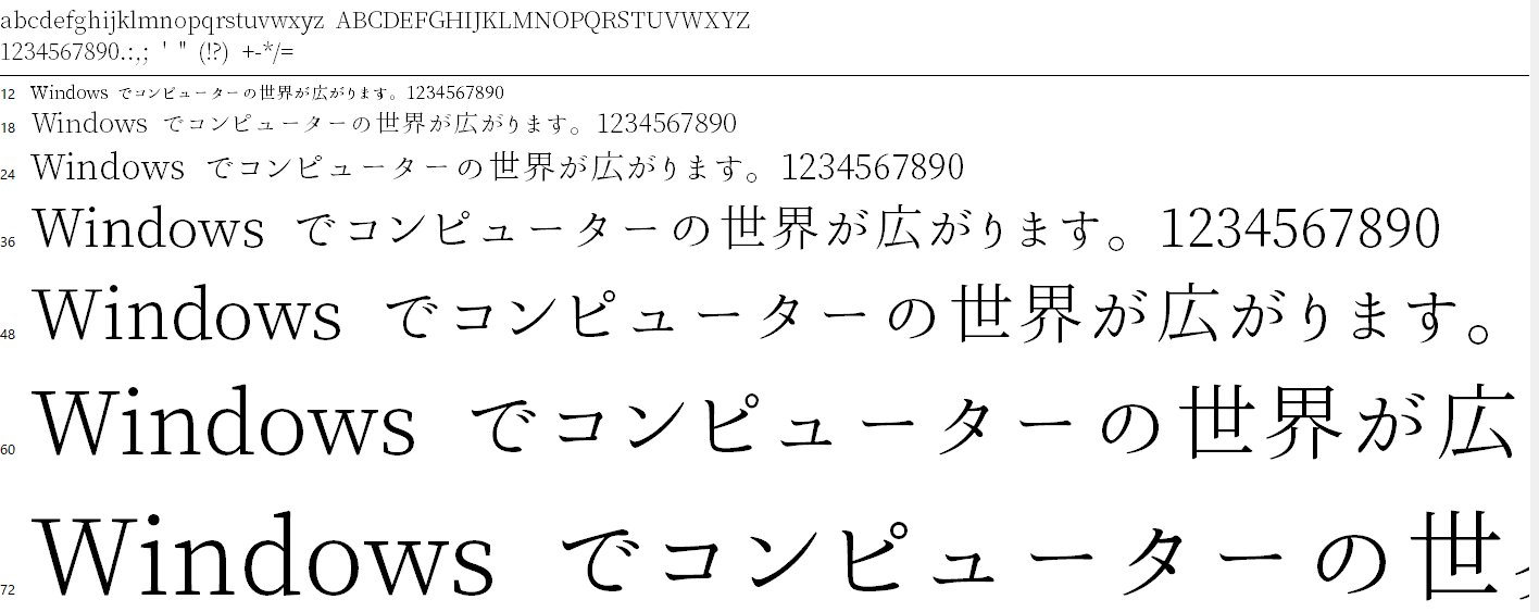 ほのか明朝
フォント例