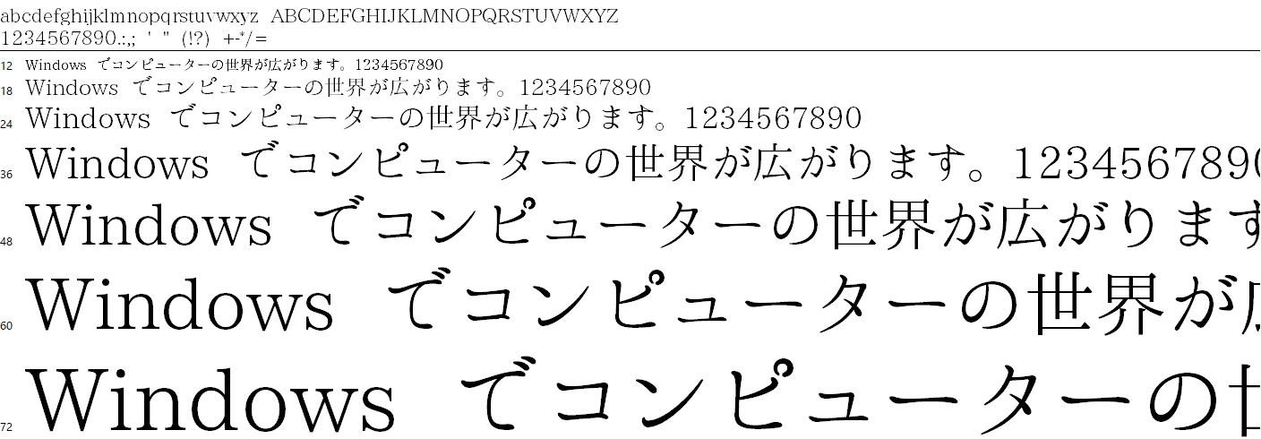 はんなり明朝
フォント例