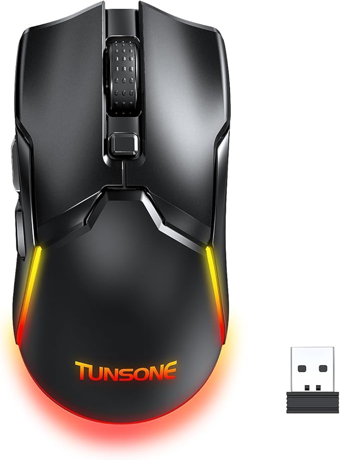 TUNSONE ゲーミングマウス ワイヤレス 瞬時接続 無線2.4GHz 有線両対応