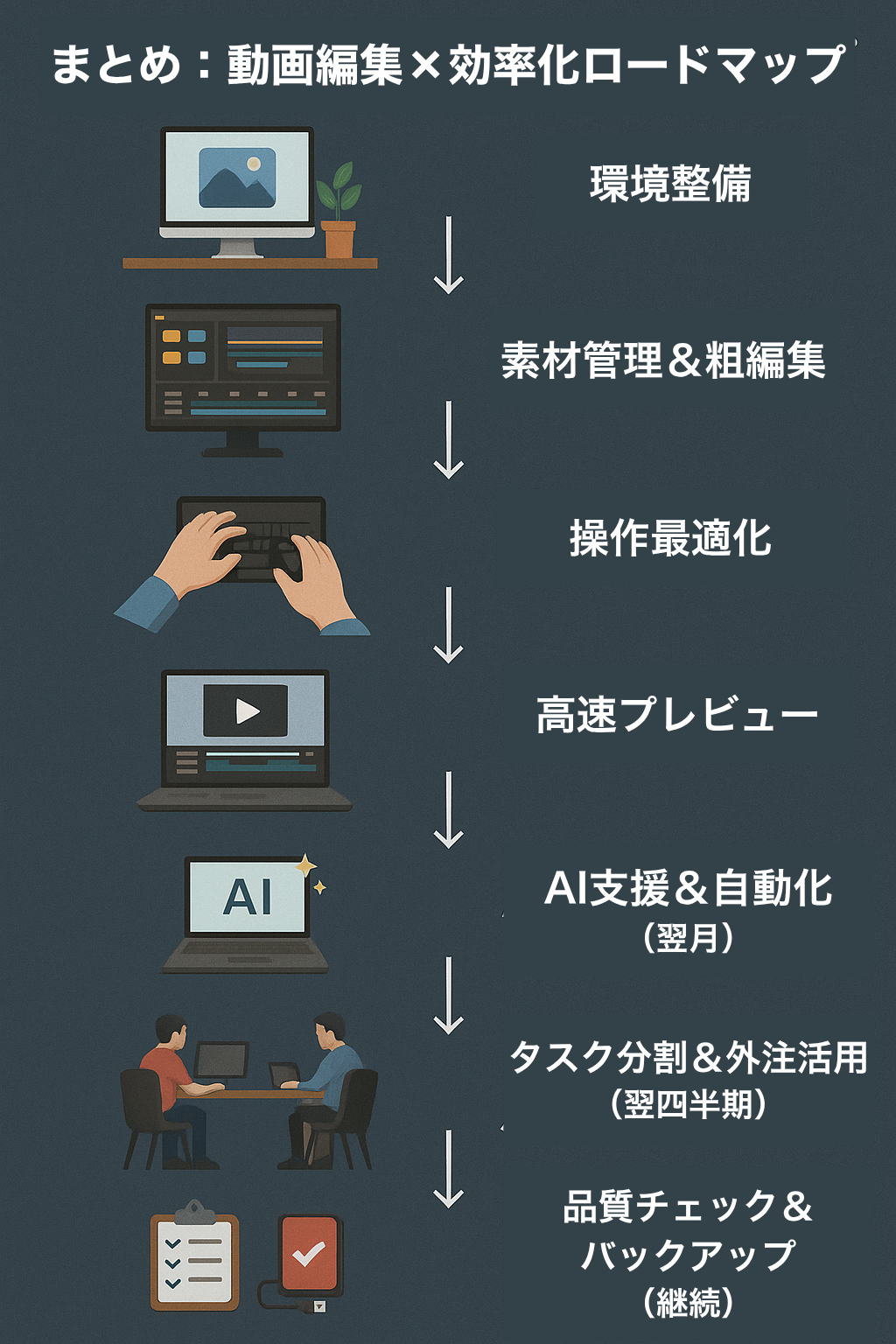 まとめ：動画編集×効率化ロードマップ