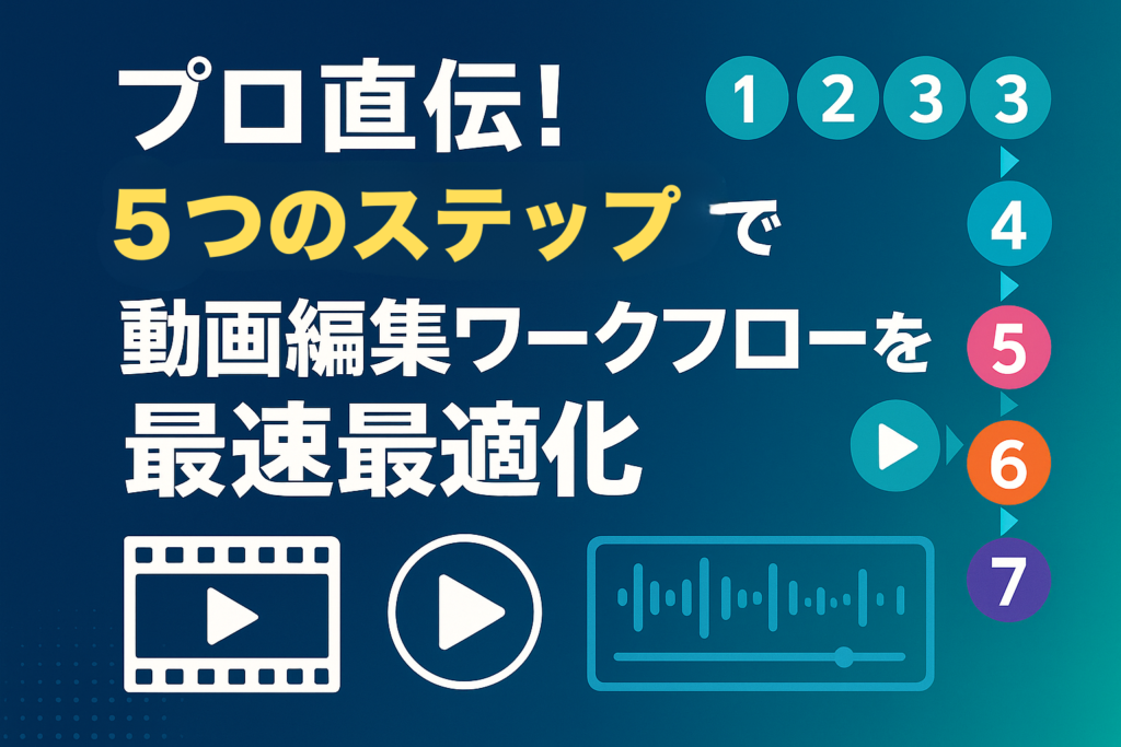 プロ直伝！5つのステップで動画編集ワークフローを最速最適化